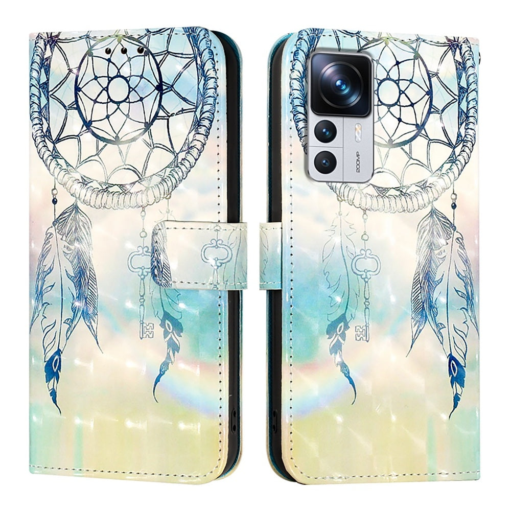 Redmi K50 Ultra Leather Flip Phone Case with 3D Painted Design, Card Holder, Wallet & Stand Function - Durable Protection & Easy Access