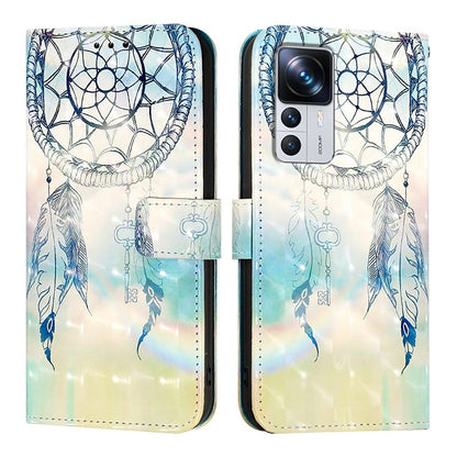 Xiaomi 12T Leather Flip Phone Case with 3D Painted Design, Card Holder, Wallet & Stand Function - Durable Protection & Easy Access