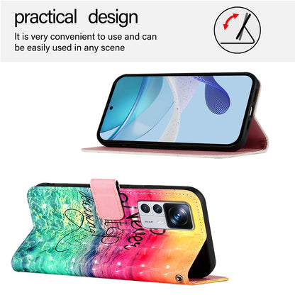 Redmi K50 Ultra Leather Flip Phone Case with 3D Painted Design, Card Holder, Wallet & Stand Function - Durable Protection & Easy Access