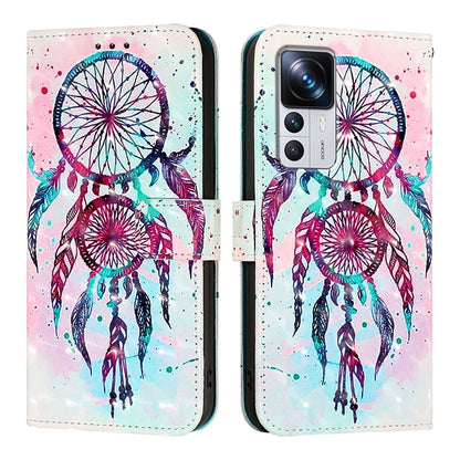 Redmi 12T Pro Leather Flip Phone Case with 3D Painted Design, Card Holder, Wallet & Stand Function - Durable Protection & Easy Access