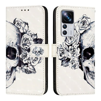 Redmi K50 Ultra Leather Flip Phone Case with 3D Painted Design, Card Holder, Wallet & Stand Function - Durable Protection & Easy Access