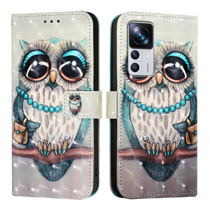 Xiaomi 12T Leather Flip Phone Case with 3D Painted Design, Card Holder, Wallet & Stand Function - Durable Protection & Easy Access