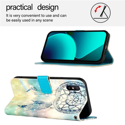 Redmi 9i Leather Flip Phone Case with 3D Painted Design, Card Holder, Wallet & Stand Function - Durable Protection & Easy Access