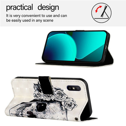 Redmi 9i Leather Flip Phone Case with 3D Painted Design, Card Holder, Wallet & Stand Function - Durable Protection & Easy Access