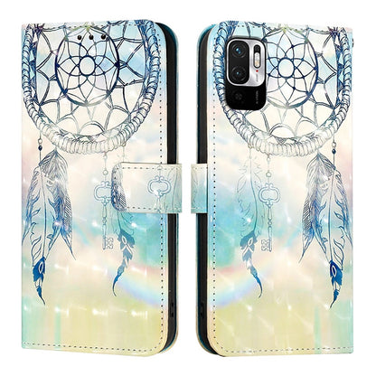 Redmi Note 10T 5G Leather Flip Phone Case with 3D Painted Design, Card Holder, Wallet & Stand Function - Durable Protection & Easy Access