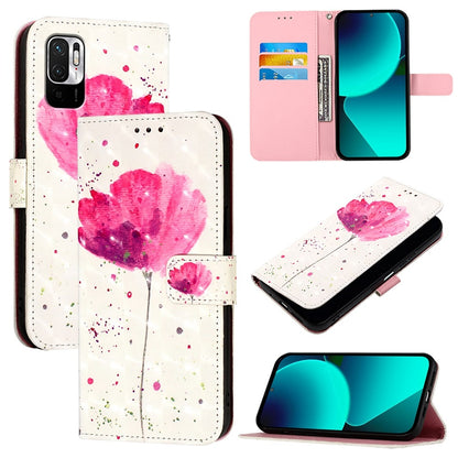 Redmi Note 10T 5G Leather Flip Phone Case with 3D Painted Design, Card Holder, Wallet & Stand Function - Durable Protection & Easy Access