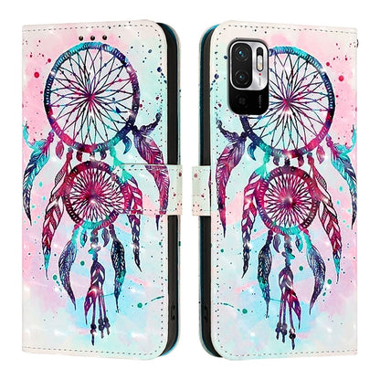 Redmi Note 10T 5G Leather Flip Phone Case with 3D Painted Design, Card Holder, Wallet & Stand Function - Durable Protection & Easy Access