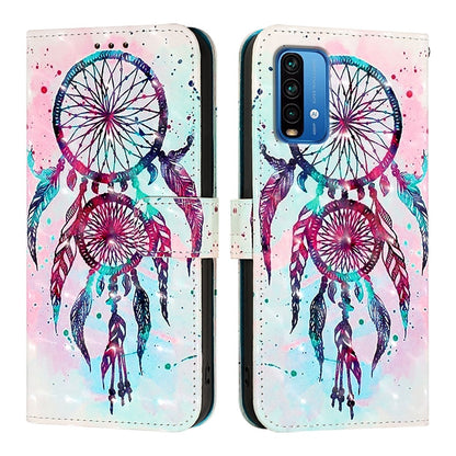 Redmi 9T Global Leather Flip Phone Case with 3D Painted Design, Card Holder, Wallet & Stand Function - Durable Protection & Easy Access