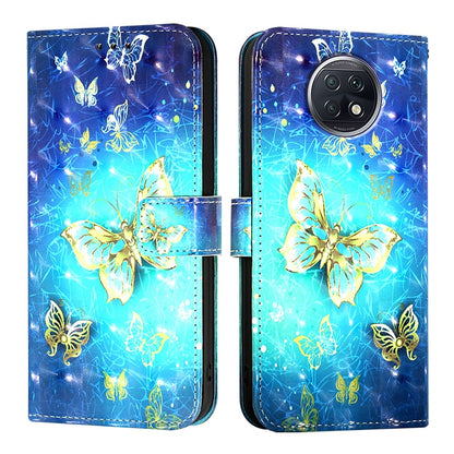 Redmi Note 9T Global Leather Flip Phone Case with 3D Painted Design, Card Holder, Wallet & Stand Function - Durable Protection & Easy Access