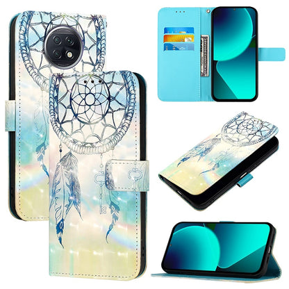 Redmi Note 9T Global Leather Flip Phone Case with 3D Painted Design, Card Holder, Wallet & Stand Function - Durable Protection & Easy Access