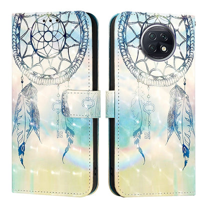 Redmi Note 9T Global Leather Flip Phone Case with 3D Painted Design, Card Holder, Wallet & Stand Function - Durable Protection & Easy Access