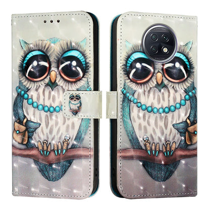 Redmi Note 9T Global Leather Flip Phone Case with 3D Painted Design, Card Holder, Wallet & Stand Function - Durable Protection & Easy Access