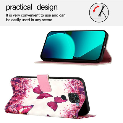 Redmi 10X 4G Leather Flip Phone Case with 3D Painted Design, Card Holder, Wallet & Stand Function - Durable Protection & Easy Access