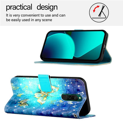 Redmi 8 Leather Flip Phone Case with 3D Painted Design, Card Holder, Wallet & Stand Function - Durable Protection & Easy Access