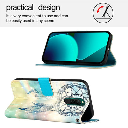Redmi 8 Leather Flip Phone Case with 3D Painted Design, Card Holder, Wallet & Stand Function - Durable Protection & Easy Access