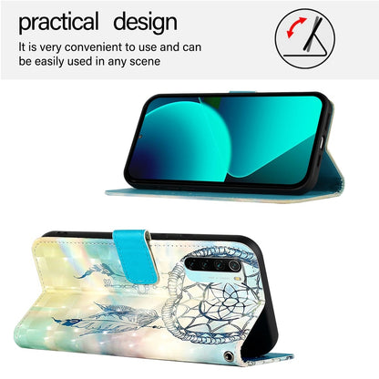 Redmi Note 8 Leather Flip Phone Case with 3D Painted Design, Card Holder, Wallet & Stand Function - Durable Protection & Easy Access