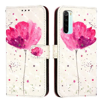 Redmi Note 8 Leather Flip Phone Case with 3D Painted Design, Card Holder, Wallet & Stand Function - Durable Protection & Easy Access