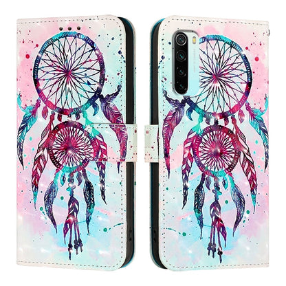 Redmi Note 8 Leather Flip Phone Case with 3D Painted Design, Card Holder, Wallet & Stand Function - Durable Protection & Easy Access