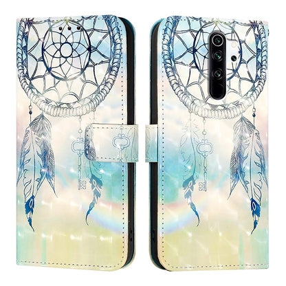 Redmi Note 8 Pro Leather Flip Phone Case with 3D Painted Design, Card Holder, Wallet & Stand Function - Durable Protection & Easy Access