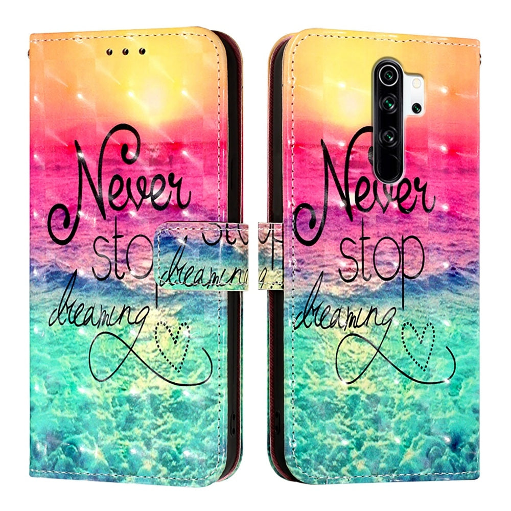 Redmi Note 8 Pro Leather Flip Phone Case with 3D Painted Design, Card Holder, Wallet & Stand Function - Durable Protection & Easy Access