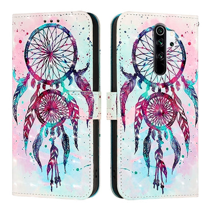 Redmi Note 8 Pro Leather Flip Phone Case with 3D Painted Design, Card Holder, Wallet & Stand Function - Durable Protection & Easy Access