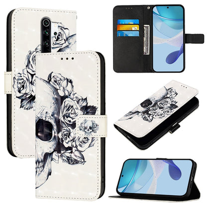 Redmi Note 8 Pro Leather Flip Phone Case with 3D Painted Design, Card Holder, Wallet & Stand Function - Durable Protection & Easy Access