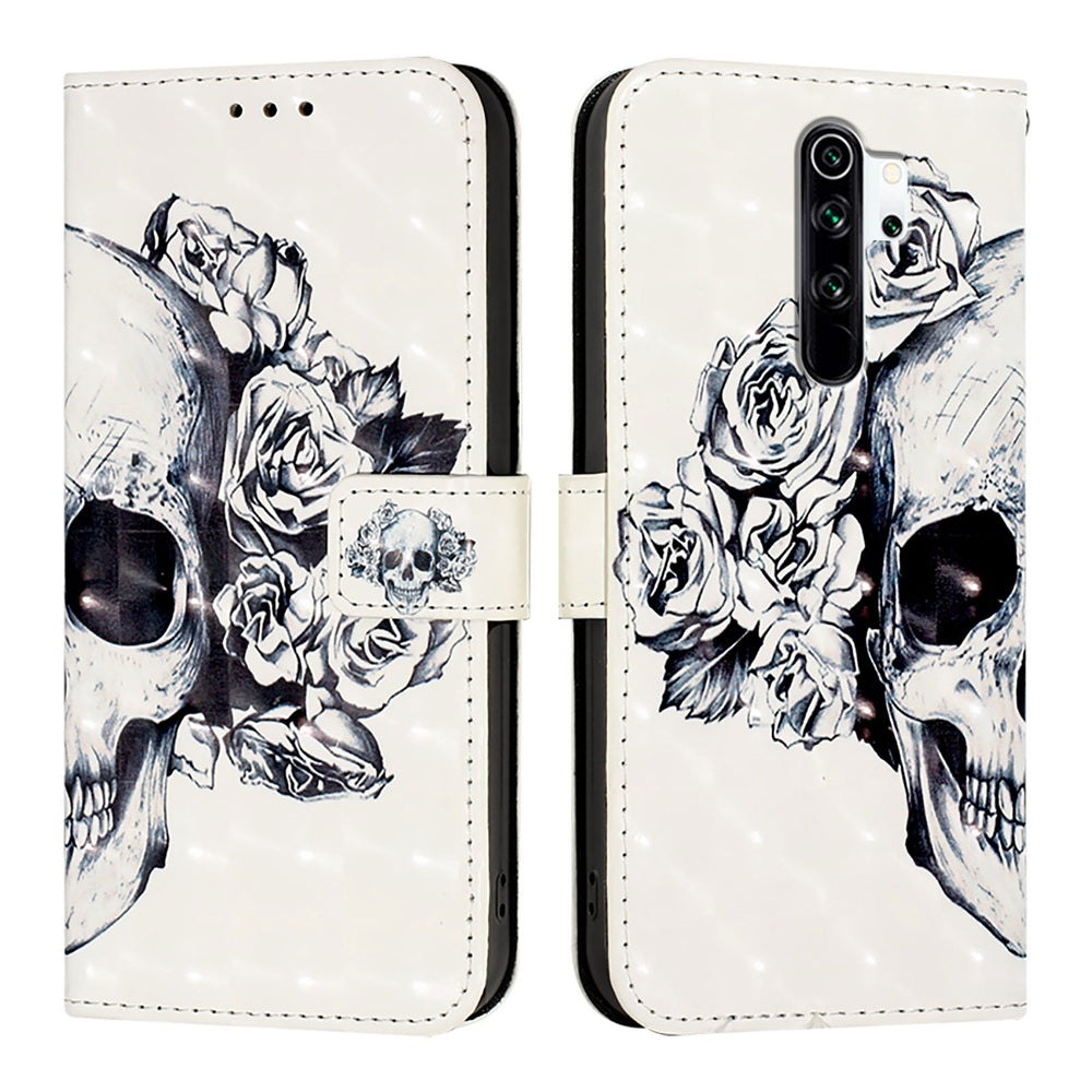 Redmi Note 8 Pro Leather Flip Phone Case with 3D Painted Design, Card Holder, Wallet & Stand Function - Durable Protection & Easy Access