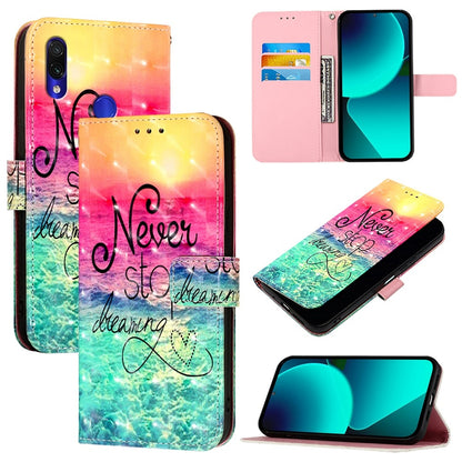 Redmi Note 7 Pro Leather Flip Phone Case with 3D Painted Design, Card Holder, Wallet & Stand Function - Durable Protection & Easy Access