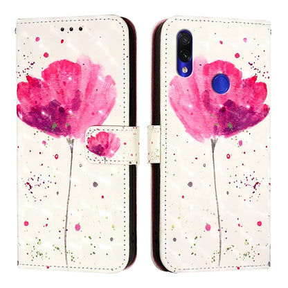 Redmi Note 7 Leather Flip Phone Case with 3D Painted Design, Card Holder, Wallet & Stand Function - Durable Protection & Easy Access