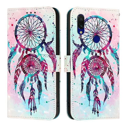 Redmi 7 Leather Flip Phone Case with 3D Painted Design, Card Holder, Wallet & Stand Function - Durable Protection & Easy Access
