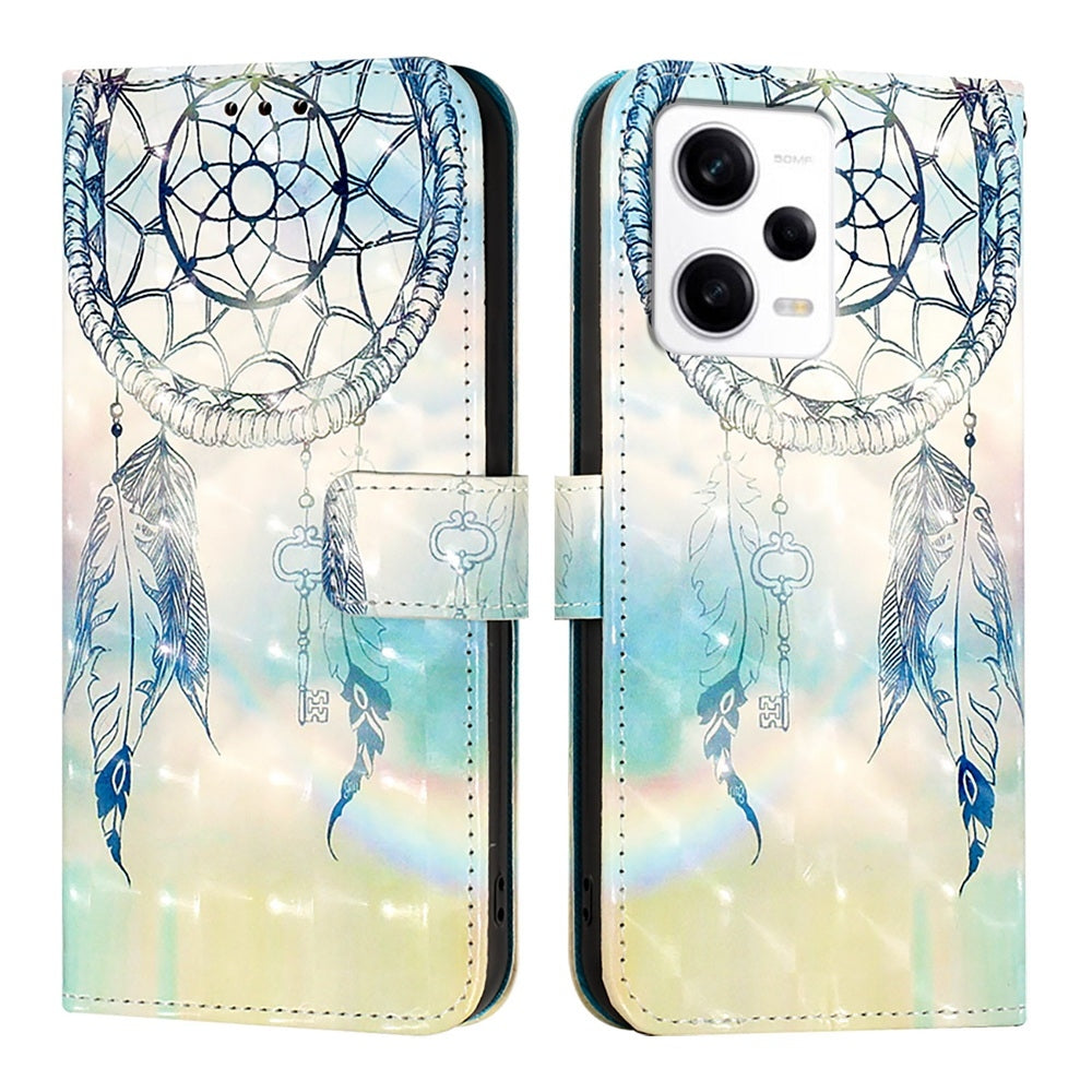 Redmi Note 12 Pro+ Global Leather Flip Phone Case with 3D Painted Design, Card Holder, Wallet & Stand Function - Durable Protection & Easy Access