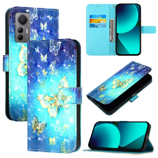 For Xiaomi 12 Lite Leather Flip Phone Case with 3D Painted Design, Card Holder, Wallet & Stand Function - Durable Protection & Easy Access