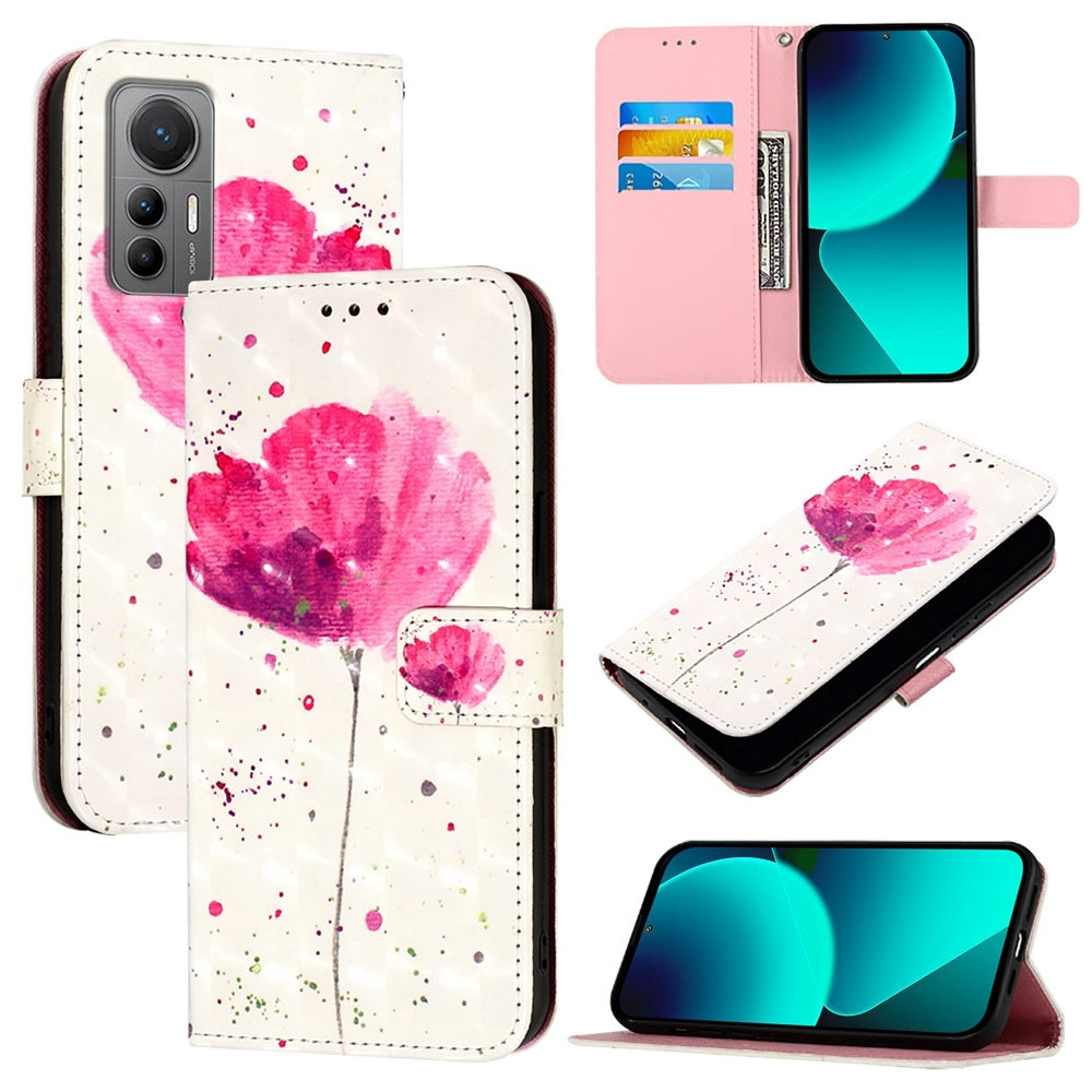 For Xiaomi 12 Lite Leather Flip Phone Case with 3D Painted Design, Card Holder, Wallet & Stand Function - Durable Protection & Easy Access