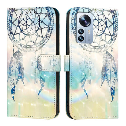 Xiaomi 12 Pro Leather Flip Phone Case with 3D Painted Design, Card Holder, Wallet & Stand Function - Durable Protection & Easy Access