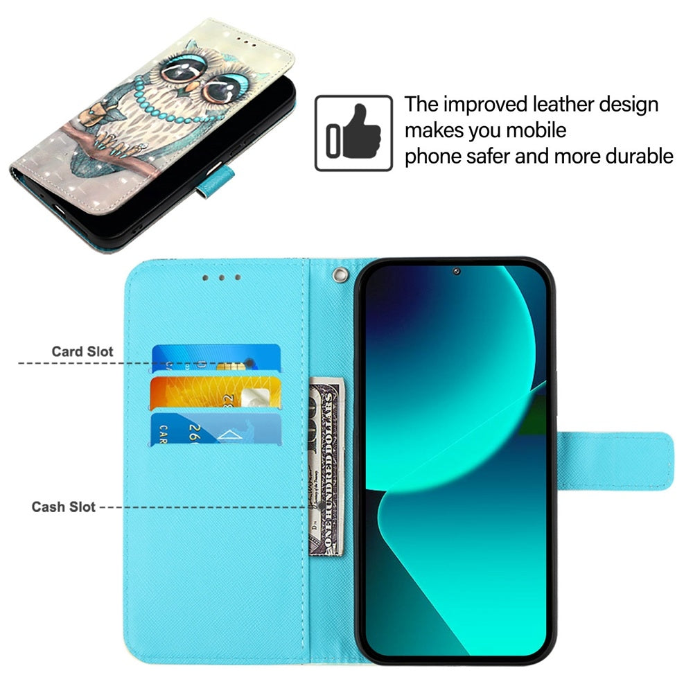 Xiaomi 12S Pro Leather Flip Phone Case with 3D Painted Design, Card Holder, Wallet & Stand Function - Durable Protection & Easy Access