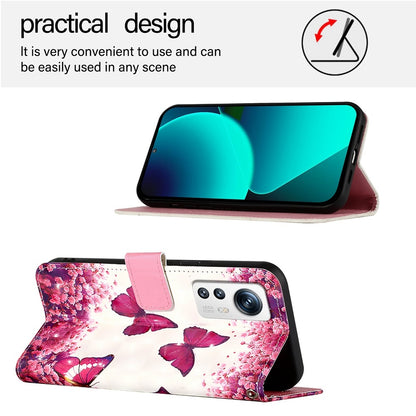 For Xiaomi 12 Leather Flip Phone Case with 3D Painted Design, Card Holder, Wallet & Stand Function - Durable Protection & Easy Access