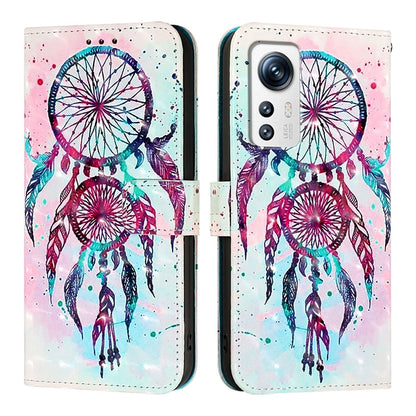 For Xiaomi 12 Leather Flip Phone Case with 3D Painted Design, Card Holder, Wallet & Stand Function - Durable Protection & Easy Access