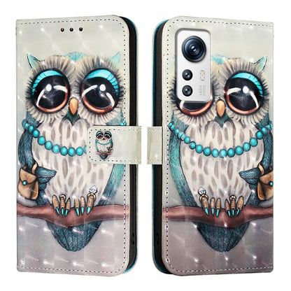 For Xiaomi 12 Leather Flip Phone Case with 3D Painted Design, Card Holder, Wallet & Stand Function - Durable Protection & Easy Access