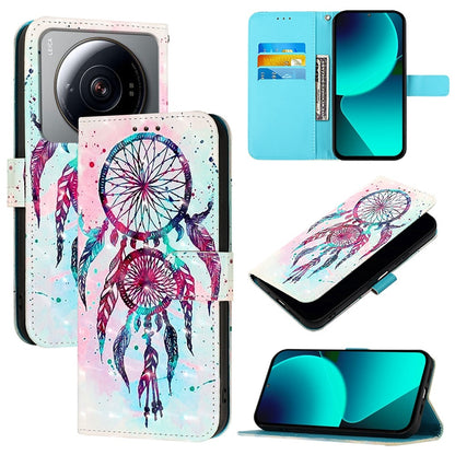 Xiaomi 12S Ultra Leather Flip Phone Case with 3D Painted Design, Card Holder, Wallet & Stand Function - Durable Protection & Easy Access