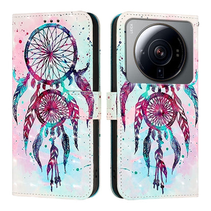 Xiaomi 12S Ultra Leather Flip Phone Case with 3D Painted Design, Card Holder, Wallet & Stand Function - Durable Protection & Easy Access