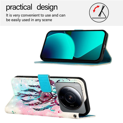 Xiaomi 12S Ultra Leather Flip Phone Case with 3D Painted Design, Card Holder, Wallet & Stand Function - Durable Protection & Easy Access