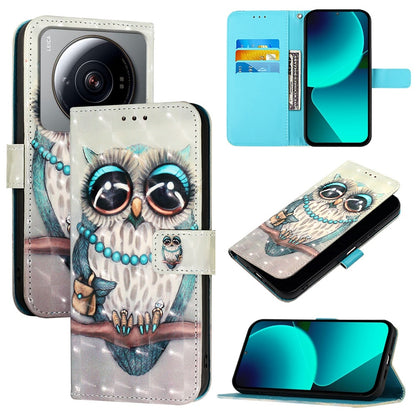 Xiaomi 12S Ultra Leather Flip Phone Case with 3D Painted Design, Card Holder, Wallet & Stand Function - Durable Protection & Easy Access