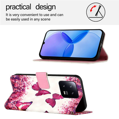 Xiaomi 13 Leather Flip Phone Case with 3D Painted Design, Card Holder, Wallet & Stand Function - Durable Protection & Easy Access