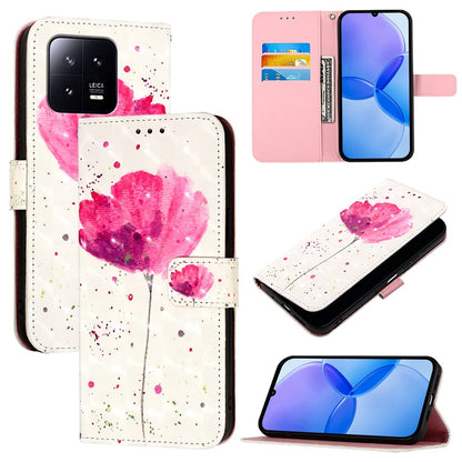 Xiaomi 13 Leather Flip Phone Case with 3D Painted Design, Card Holder, Wallet & Stand Function - Durable Protection & Easy Access