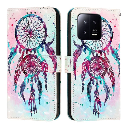 Xiaomi 13 Leather Flip Phone Case with 3D Painted Design, Card Holder, Wallet & Stand Function - Durable Protection & Easy Access
