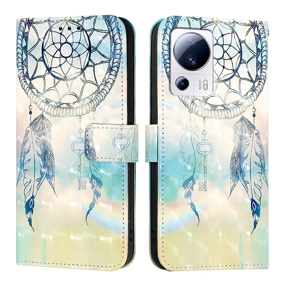 Xiaomi 13 Lite Leather Flip Phone Case with 3D Painted Design, Card Holder, Wallet & Stand Function - Durable Protection & Easy Access