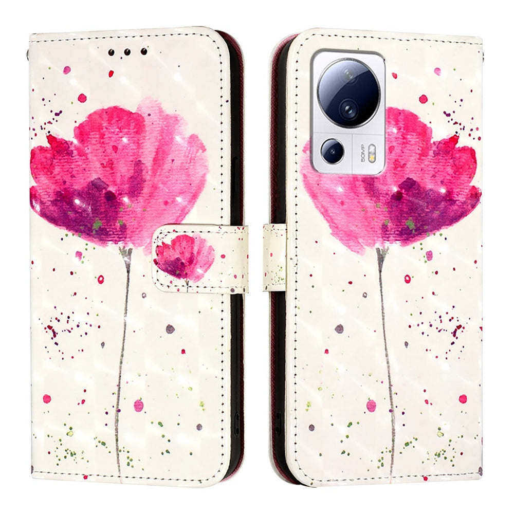 Xiaomi Civi 2 Leather Flip Phone Case with 3D Painted Design, Card Holder, Wallet & Stand Function - Durable Protection & Easy Access