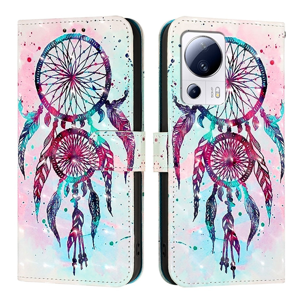 Xiaomi Civi 2 Leather Flip Phone Case with 3D Painted Design, Card Holder, Wallet & Stand Function - Durable Protection & Easy Access