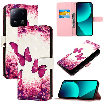 Xiaomi 13 Pro Leather Flip Phone Case with 3D Painted Design, Card Holder, Wallet & Stand Function - Durable Protection & Easy Access