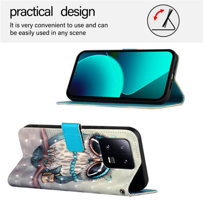 Xiaomi 13 Pro Leather Flip Phone Case with 3D Painted Design, Card Holder, Wallet & Stand Function - Durable Protection & Easy Access